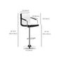 Contemporary Leather Counter Height Stools Adjustable Height Bar Stool
