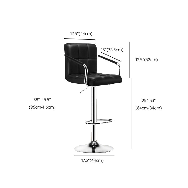 Contemporary Leather Counter Height Stools Adjustable Height Bar Stool