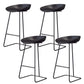 Taburete de bar de plástico estilo Glam, taburete de bar con forma de cubo y altura de mostrador