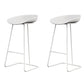 Taburete de bar de plástico estilo Glam, taburete de bar con forma de cubo y altura de mostrador