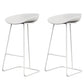 Taburete de bar de plástico estilo Glam, taburete de bar con forma de cubo y altura de mostrador