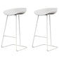 Taburete de bar de plástico estilo Glam, taburete de bar con forma de cubo y altura de mostrador