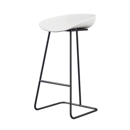 Taburete de bar de plástico estilo Glam, taburete de bar con forma de cubo y altura de mostrador
