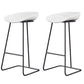 Taburete de bar de plástico estilo Glam, taburete de bar con forma de cubo y altura de mostrador