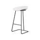 Taburete de bar de plástico estilo Glam, taburete de bar con forma de cubo y altura de mostrador