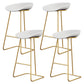 Taburete de bar de plástico estilo Glam, taburete de bar con forma de cubo y altura de mostrador