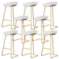 Taburete de bar de plástico estilo Glam, taburete de bar con forma de cubo y altura de mostrador
