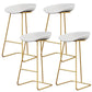 Taburete de bar de plástico estilo Glam, taburete de bar con forma de cubo y altura de mostrador
