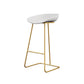 Taburete de bar de plástico estilo Glam, taburete de bar con forma de cubo y altura de mostrador