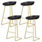 Taburete de bar de plástico estilo Glam, taburete de bar con forma de cubo y altura de mostrador