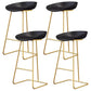 Taburete de bar de plástico estilo Glam, taburete de bar con forma de cubo y altura de mostrador