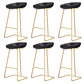 Taburete de bar de plástico estilo Glam, taburete de bar con forma de cubo y altura de mostrador