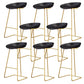 Taburete de bar de plástico estilo Glam, taburete de bar con forma de cubo y altura de mostrador