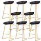 Taburete de bar de plástico estilo Glam, taburete de bar con forma de cubo y altura de mostrador