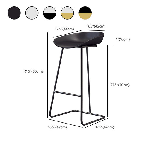 Glam Style Plastic Counter Stool Counter Height Bucket Bar Stool