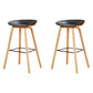 Chaise de bar de café en plastique de tabouret haut de comptoir sans bras de dossier nordique avec la base en bois