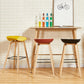 Chaise de bar de café en plastique de tabouret haut de comptoir sans bras de dossier nordique avec la base en bois