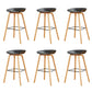 Chaise de bar de café en plastique de tabouret haut de comptoir sans bras de dossier nordique avec la base en bois