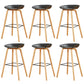 Chaise de bar de café en plastique de tabouret haut de comptoir sans bras de dossier nordique avec la base en bois