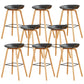 Chaise de bar de café en plastique de tabouret haut de comptoir sans bras de dossier nordique avec la base en bois
