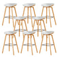 Chaise de bar de café en plastique de tabouret haut de comptoir sans bras de dossier nordique avec la base en bois