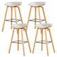 Chaise de bar de café en plastique de tabouret haut de comptoir sans bras de dossier nordique avec la base en bois