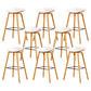 Chaise de bar de café en plastique de tabouret haut de comptoir sans bras de dossier nordique avec la base en bois
