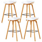 Chaise de bar de café en plastique de tabouret haut de comptoir sans bras de dossier nordique avec la base en bois