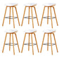 Chaise de bar de café en plastique de tabouret haut de comptoir sans bras de dossier nordique avec la base en bois