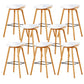 Chaise de bar de café en plastique de tabouret haut de comptoir sans bras de dossier nordique avec la base en bois