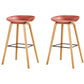 Chaise de bar de café en plastique de tabouret haut de comptoir sans bras de dossier nordique avec la base en bois