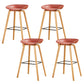 Chaise de bar de café en plastique de tabouret haut de comptoir sans bras de dossier nordique avec la base en bois
