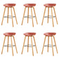 Chaise de bar de café en plastique de tabouret haut de comptoir sans bras de dossier nordique avec la base en bois