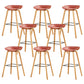 Chaise de bar de café en plastique de tabouret haut de comptoir sans bras de dossier nordique avec la base en bois