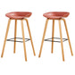 Chaise de bar de café en plastique de tabouret haut de comptoir sans bras de dossier nordique avec la base en bois