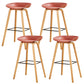 Chaise de bar de café en plastique de tabouret haut de comptoir sans bras de dossier nordique avec la base en bois