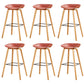 Chaise de bar de café en plastique de tabouret haut de comptoir sans bras de dossier nordique avec la base en bois