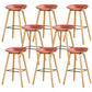 Chaise de bar de café en plastique de tabouret haut de comptoir sans bras de dossier nordique avec la base en bois