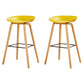 Chaise de bar de café en plastique de tabouret haut de comptoir sans bras de dossier nordique avec la base en bois