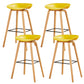 Chaise de bar de café en plastique de tabouret haut de comptoir sans bras de dossier nordique avec la base en bois