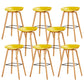 Chaise de bar de café en plastique de tabouret haut de comptoir sans bras de dossier nordique avec la base en bois