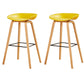 Chaise de bar de café en plastique de tabouret haut de comptoir sans bras de dossier nordique avec la base en bois