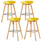 Chaise de bar de café en plastique de tabouret haut de comptoir sans bras de dossier nordique avec la base en bois