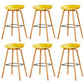 Chaise de bar de café en plastique de tabouret haut de comptoir sans bras de dossier nordique avec la base en bois