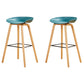 Chaise de bar de café en plastique de tabouret haut de comptoir sans bras de dossier nordique avec la base en bois