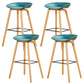 Chaise de bar de café en plastique de tabouret haut de comptoir sans bras de dossier nordique avec la base en bois