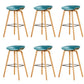 Chaise de bar de café en plastique de tabouret haut de comptoir sans bras de dossier nordique avec la base en bois