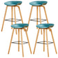 Chaise de bar de café en plastique de tabouret haut de comptoir sans bras de dossier nordique avec la base en bois