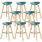 Chaise de bar de café en plastique de tabouret haut de comptoir sans bras de dossier nordique avec la base en bois