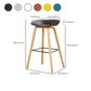 Chaise de bar de café en plastique de tabouret haut de comptoir sans bras de dossier nordique avec la base en bois